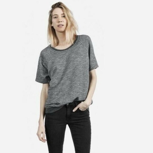 Everlane Marled Gray Tunic Short Sleeve Sweatshirt - Picture 1 of 9